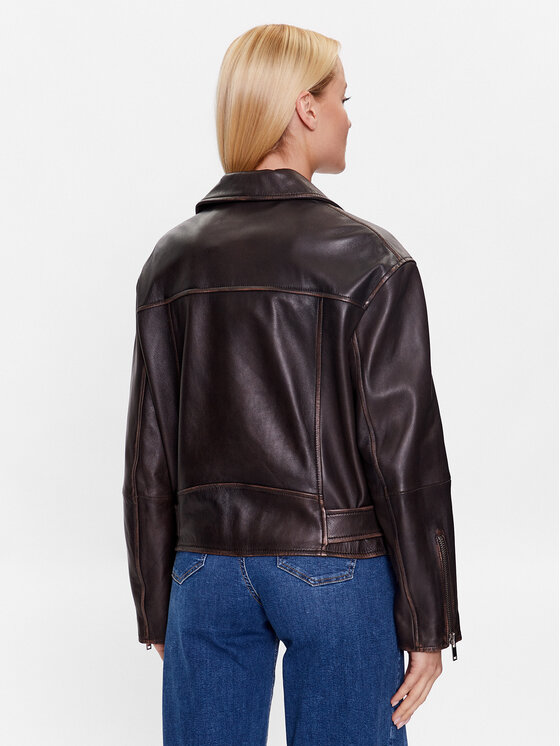 Weekend Max Mara Weekend Max Mara Шкіряна куртка Lessy 2354460339 Коричневий Regular Fit