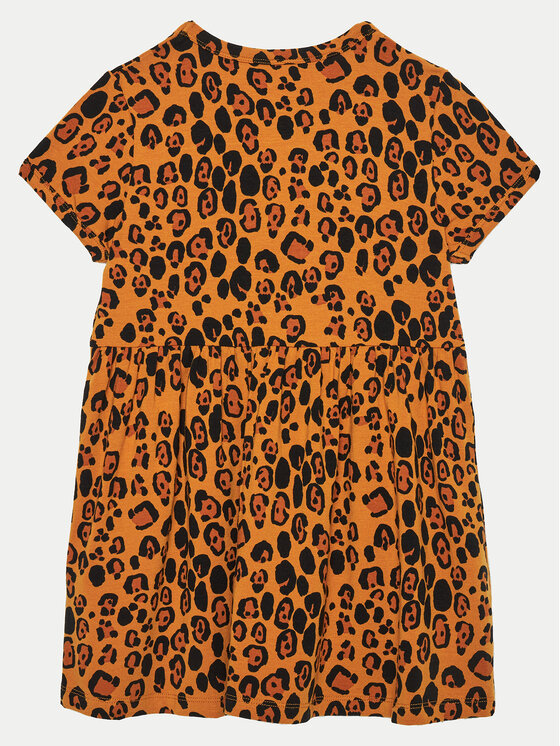 MINI RODINI Mini Rodini Vsakodnevna obleka Basic Leopard 1000008213 Rjava Regular Fit