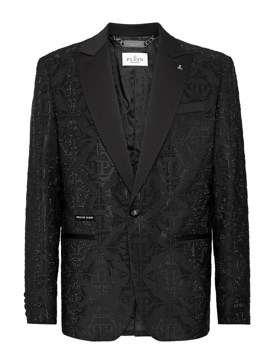 PHILIPP PLEIN PHILIPP PLEIN Marynarka 20649 Czarny Fitted Fit
