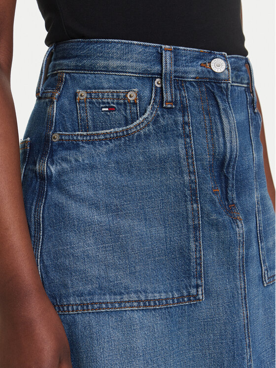 Tommy Jeans Tommy Jeans Džínová sukně Claire DW0DW21070 Tmavomodrá Regular Fit