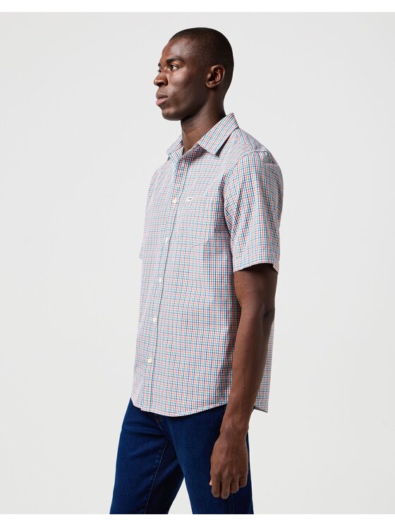 Wrangler Wrangler Koszula SS 1 PKT SHIRT Kolorowy Regular Fit