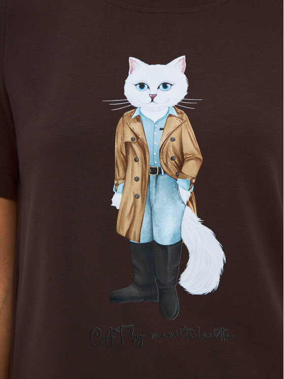CAT by maniita lacitta CAT by maniita lacitta T-Shirt Printed T-shirt Brązowy Regular Fit
