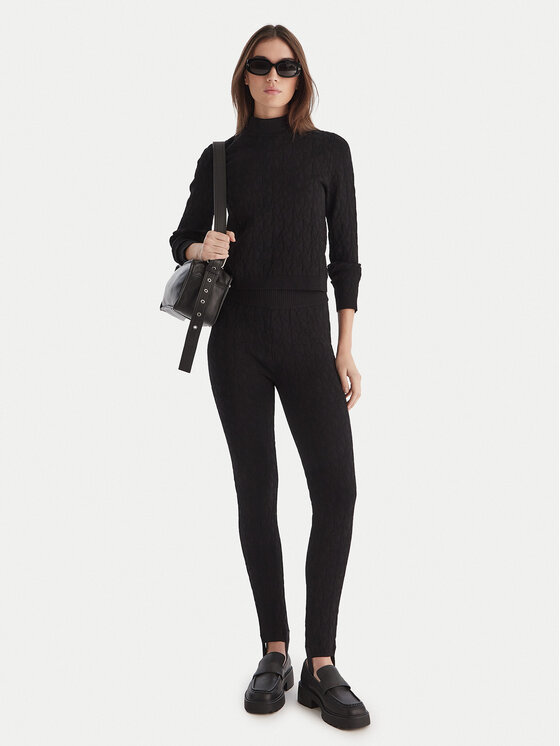 MICHAEL Michael Kors MICHAEL Michael Kors Bluză cu gât MF5619YJWV Negru Slim Fit