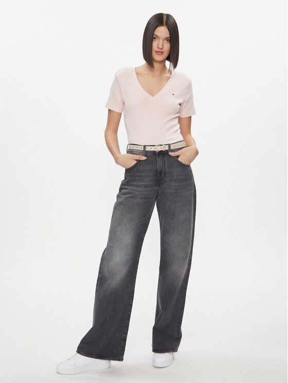 Tommy Hilfiger Tommy Hilfiger Тишърт New Cody WW0WW40584 Розов Slim Fit