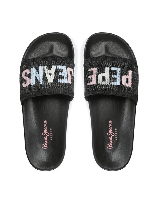 Pepe Jeans Pepe Jeans Шльопанці Slider Knit W PLS70128 Чорний