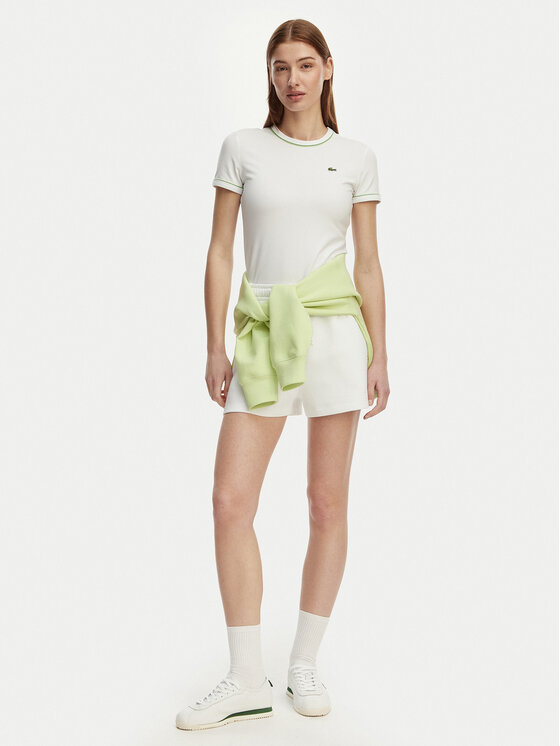 Lacoste Lacoste Тишърт TF5289 Бял Slim Fit