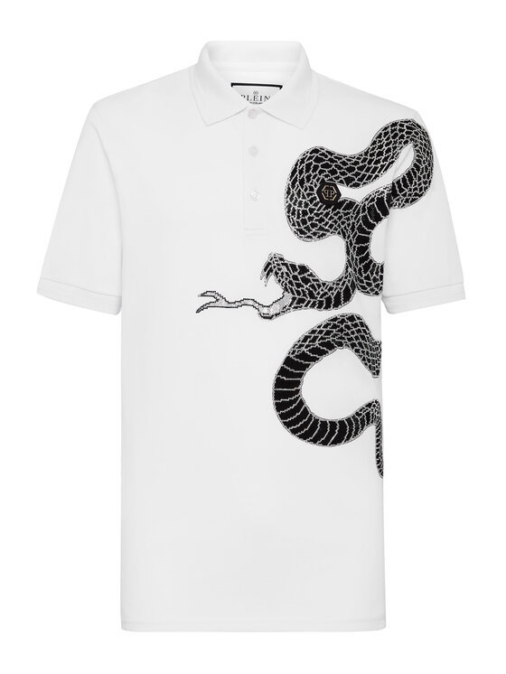 PHILIPP PLEIN PHILIPP PLEIN Polo 2285 Biały Slim Fit