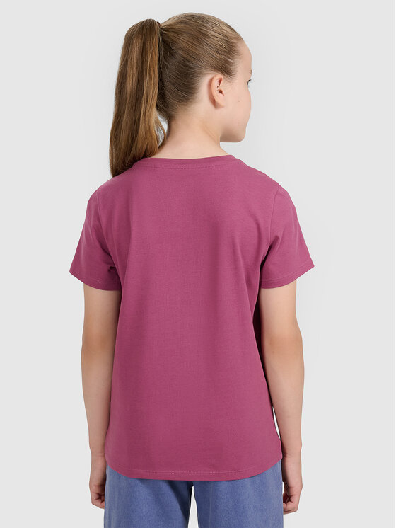 4F 4F T-Shirt BASIC+ Fioletowy Oversize