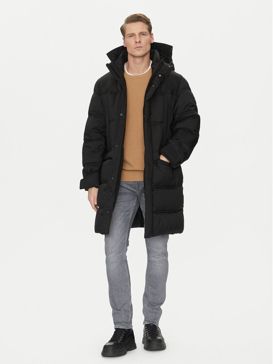 BOSS BOSS Télikabát Olomis1 50523035 Fekete Relaxed Fit