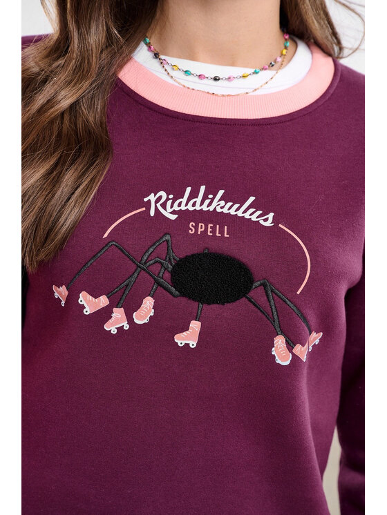 NAOKO NAOKO Bluza Riddiculus Bordowy Reglan Fit