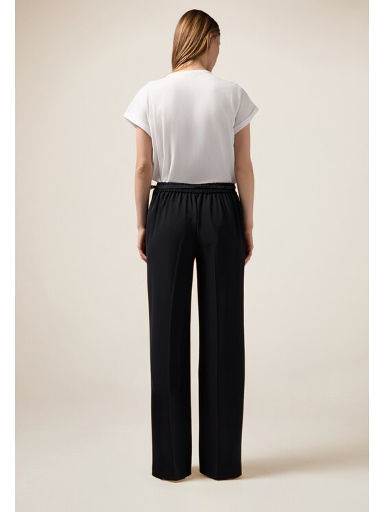 Oltre Oltre Pantaloni di tessuto P247J202343N033 Nero Flared Fit