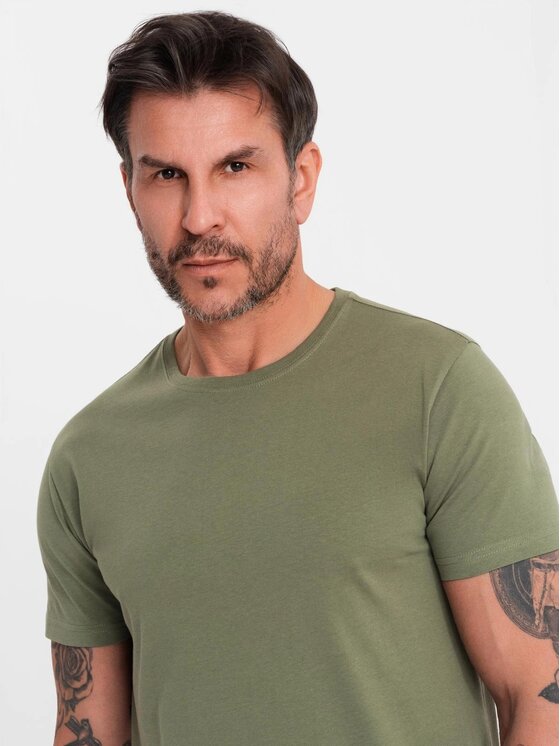 Ombre Ombre T-Shirt OM-TSBS-0236 Khaki Regular Fit