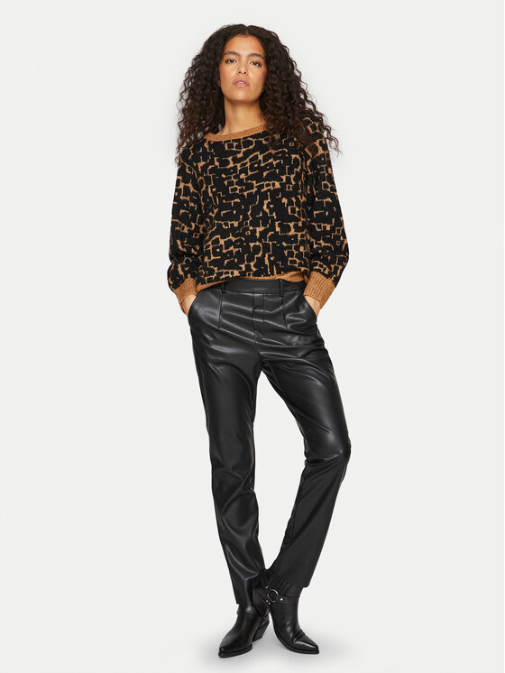 Vila Vila Штани зі штучної шкіри Dagmar 14095340 Чорний Regular Fit