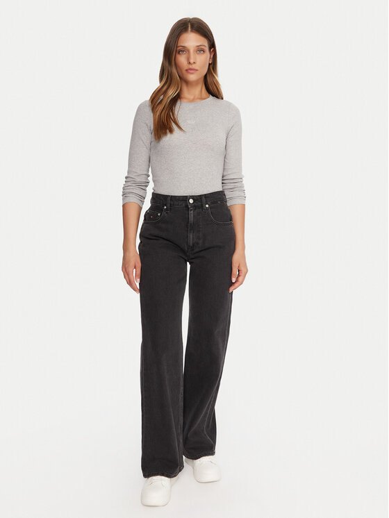 Guess Jeans Guess Jeans Блузка W5BP01 KA0H1 Сірий Slim Fit