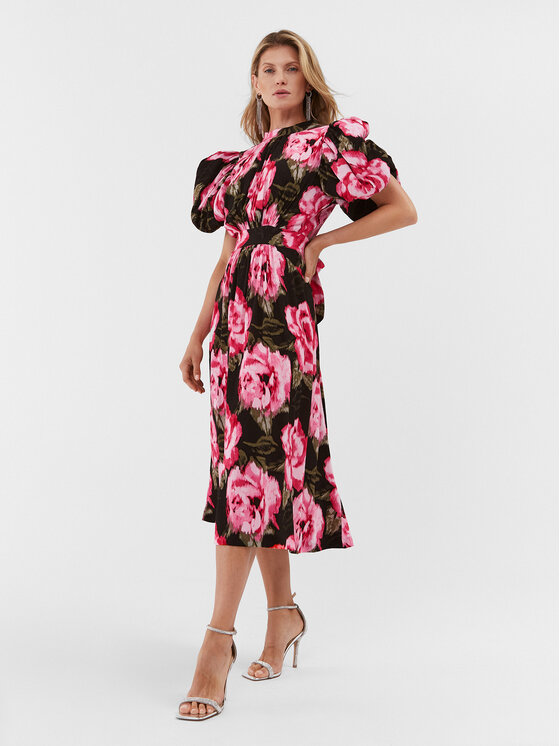 ROTATE ROTATE Trikotažinė suknelė Jacquard Bell Maxi 1112452840 Spalvota Regular Fit