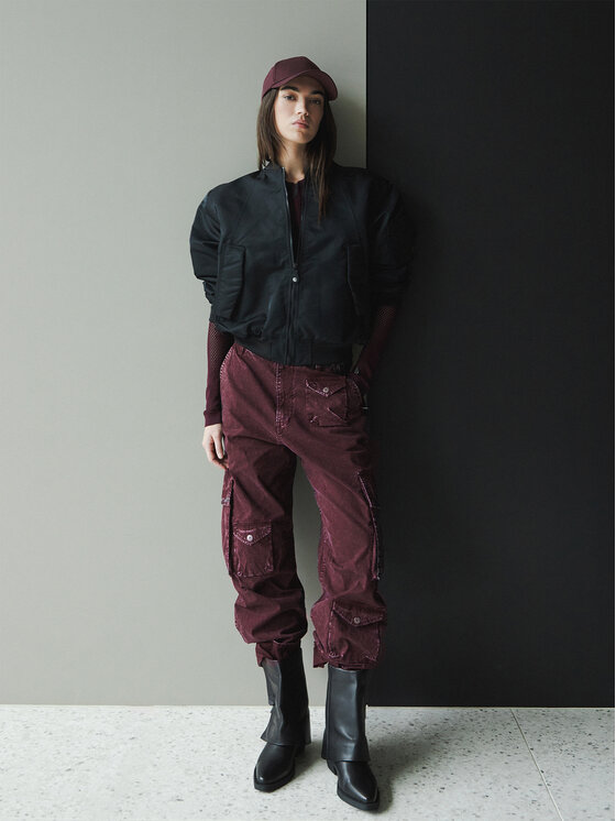 G-Star Raw G-Star Raw Текстилни панталони Cargo 3D D27025-D388 Виолетов Boyfriend Fit