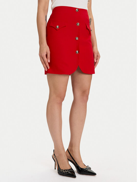 Morgan Morgan Mini sijonas 252-JADOR.F Raudona Slim Fit
