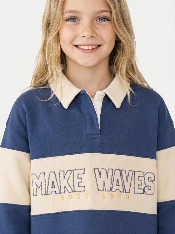 Roxy Roxy Μπλούζα Iconic Waves ERGFT04025 Μπλε Boxy Fit