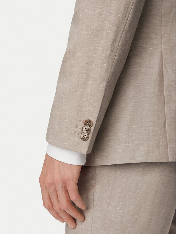 HUGO HUGO Obleka Arti/Hesten242V1X 50559671 Bež Extra Slim Fit