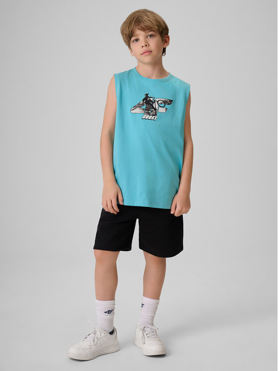 4F 4F Tank top PLAY SEASON Turkusowy Regular Fit