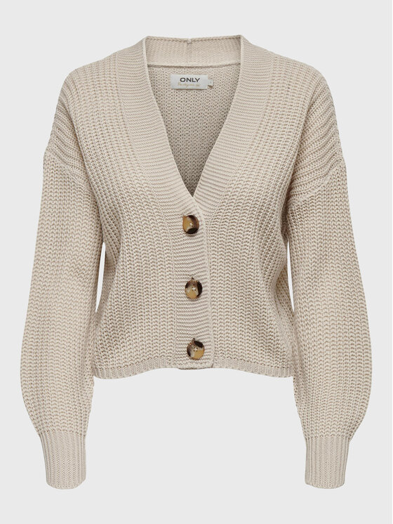 ONLY ONLY Pletena jopica Carol 15211521 Bež Relaxed Fit
