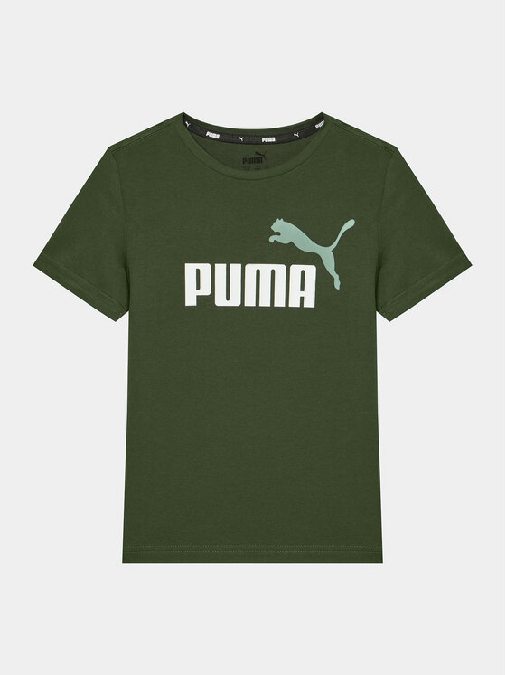 Puma T-krekls Ess+ 2 Col Logo 586985 Zaļš Regular Fit