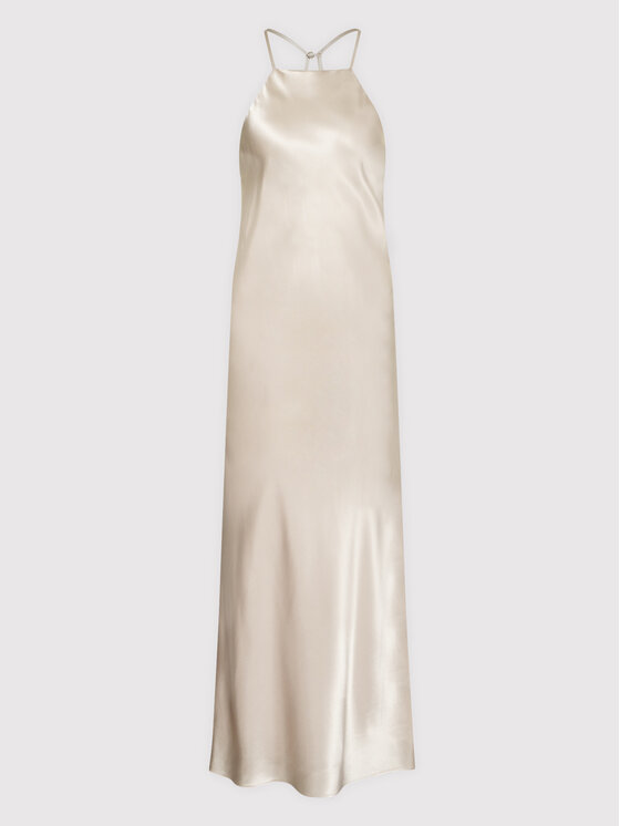 Calvin Klein Calvin Klein Sukienka codzienna Liquid Shine Cami K20K203839 Beżowy Slim Fit