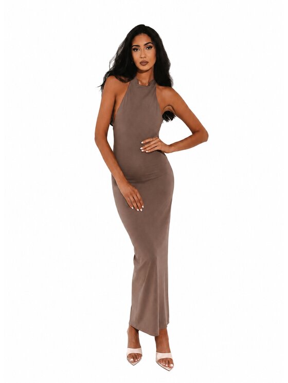 Agatha Studio Agatha Studio Sukienka wieczorowa A26LS-SU-K06 Brązowy Slim Fit