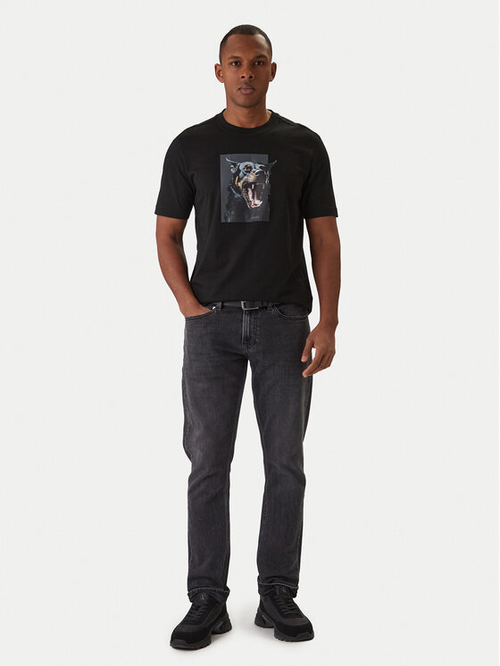 BOSS BOSS Tricou Dobermann 50558965 Negru Regular Fit