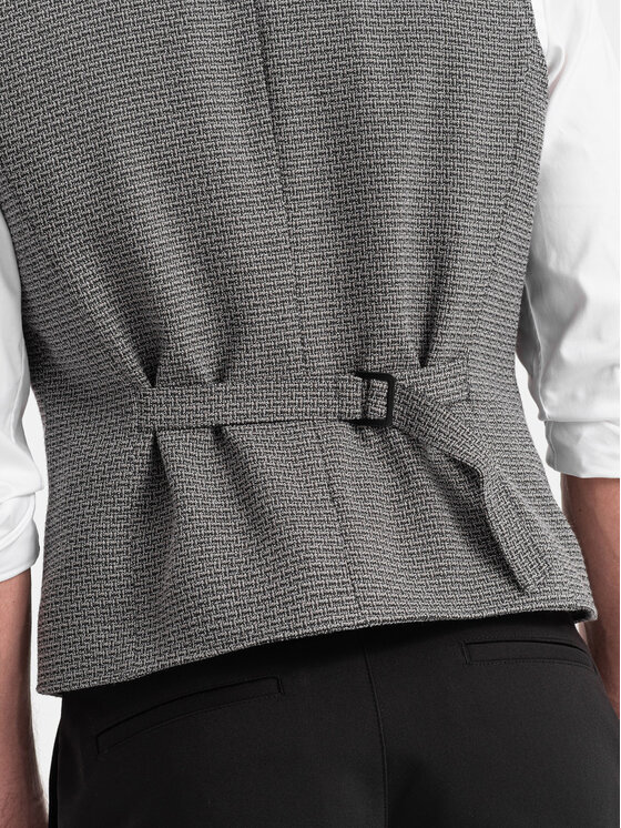 Ombre Ombre Kamizelka OM-BLZV-0122 Szary Fitting Fit