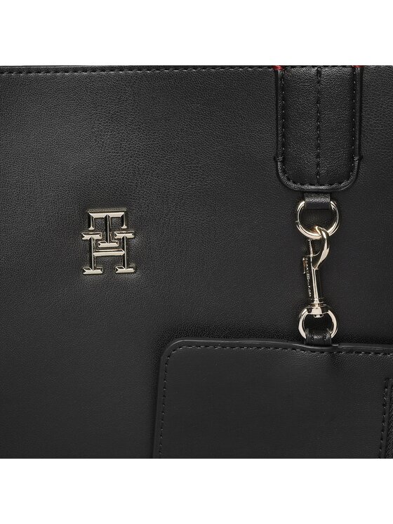Tommy Hilfiger Tommy Hilfiger Дамска чанта Iconic Tommy Tote AW0AW14874 Черен