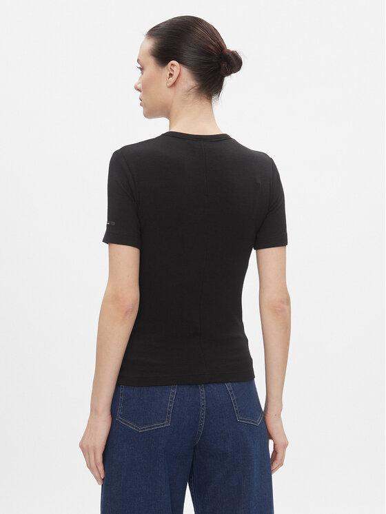 Calvin Klein Calvin Klein Tričko Modal Rib Ss Tee K20K206404 Čierna Slim Fit