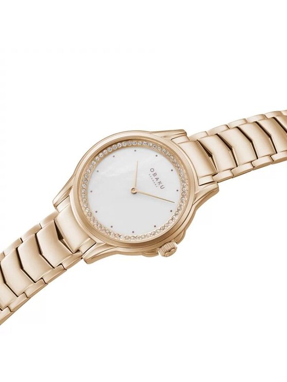Obaku Obaku Zegarek V261LEVWSV Różowe złoto