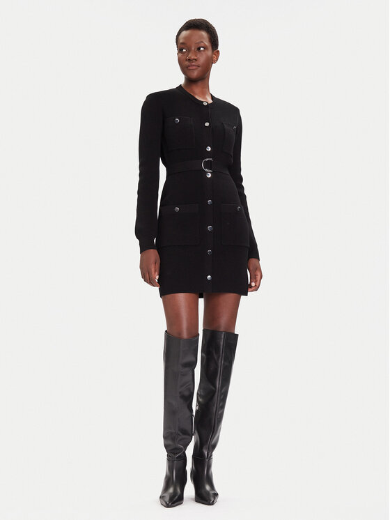 Liu Jo Liu Jo Плетена рокля MF5371 MS99E Черен Slim Fit