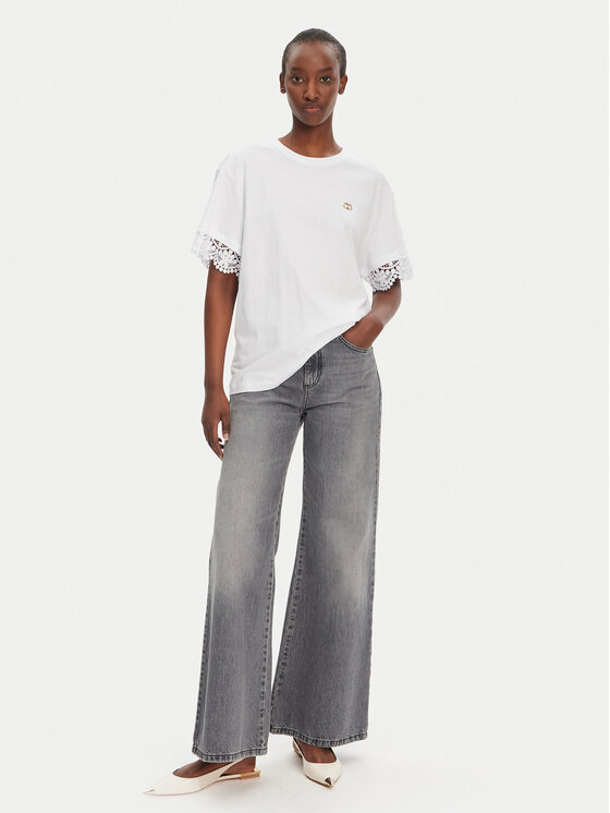 TWINSET TWINSET Majica 251TT2410 Bela Relaxed Fit