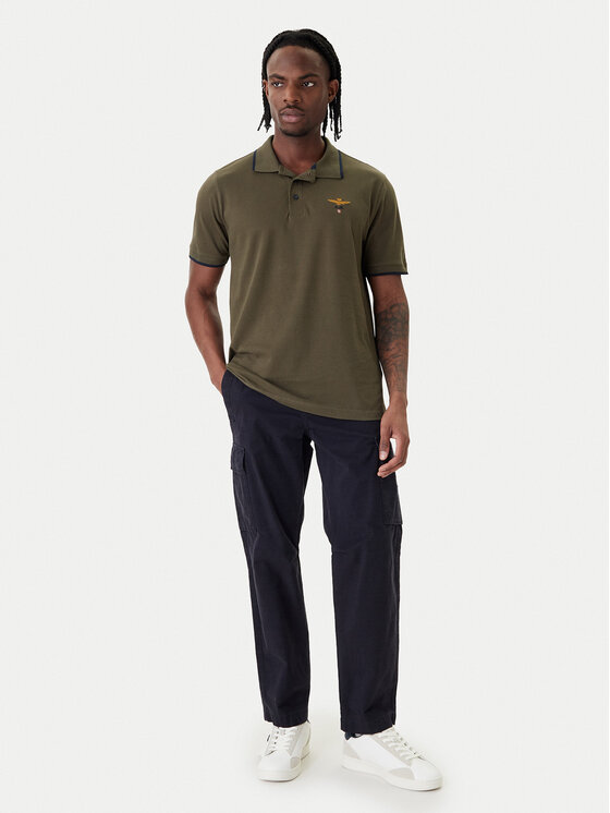 Aeronautica Militare Aeronautica Militare Polo marškinėliai 261PO1308UP00082 Chaki Regular Fit