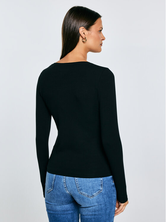 BIG STAR BIG STAR Longsleeve SUPICLASSICALA Czarny Slim Fit