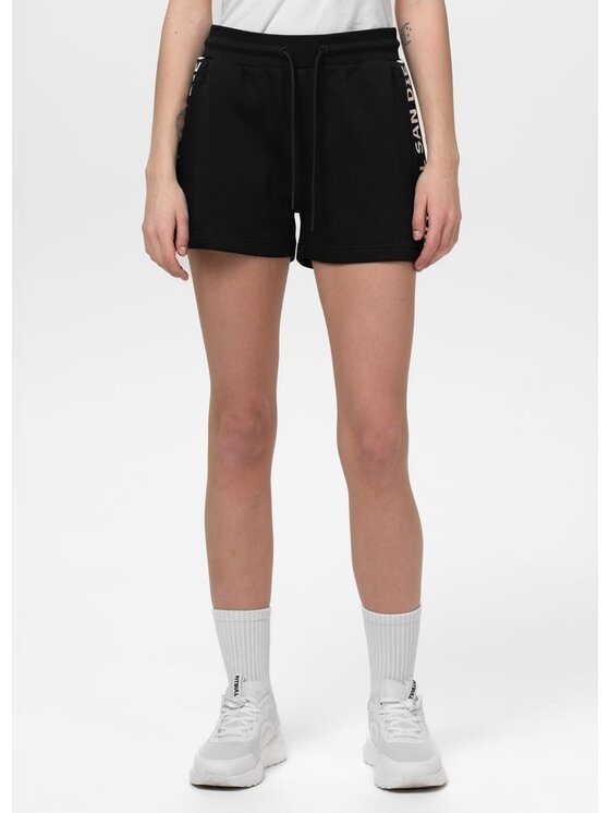 PITBULL PITBULL Szorty sportowe TAPE EXPLORY Czarny Regular Fit