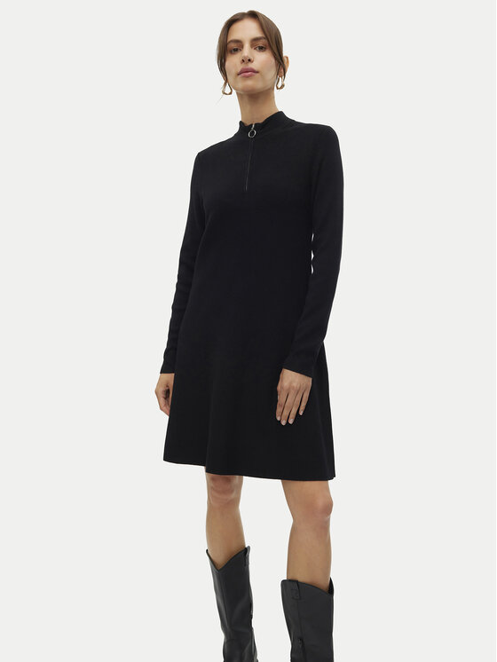 Vero Moda Vero Moda Džemper haljina Nancy 10309303 Crna Loose Fit