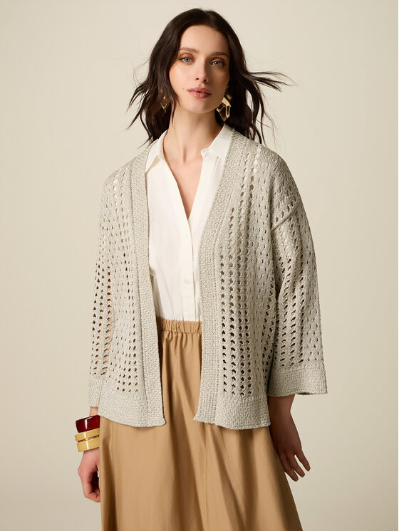 Oltre Oltre Maglione M578E001973N013 Argento Baggy Fit