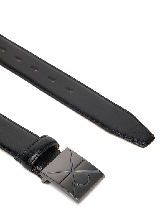 Calvin Klein Calvin Klein Чоловічий ремінь Emblem Plaque Buckle 32Mm LV04D7046G Чорний