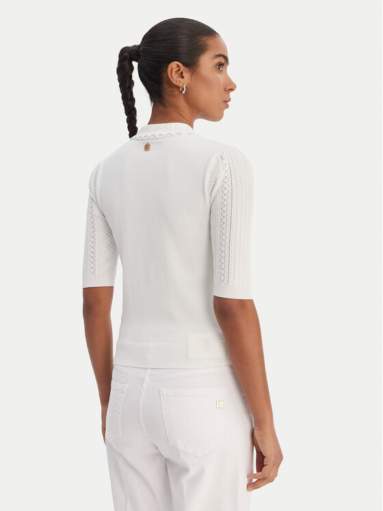 Fracomina Fracomina Majica FR26ST7013K41601 Krem Regular Fit