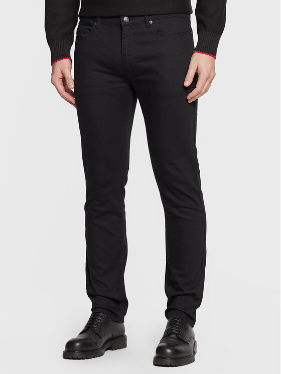 Hugo Džinsi 50481814 Melns Slim Fit