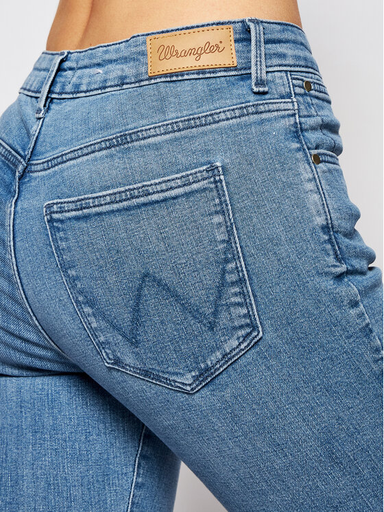 Wrangler Wrangler Джинси W28KKR29G 112128293 Голубий Skinny Fit