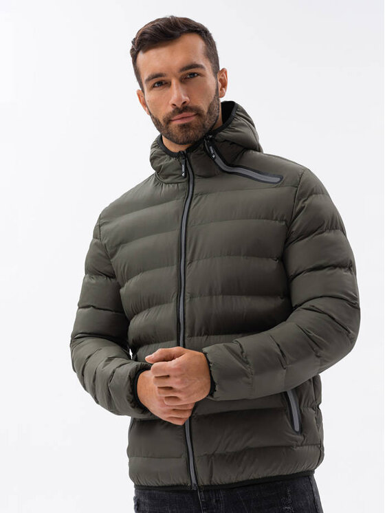 Ombre Ombre Bunda pro přechodné období C451 Khaki Regular Fit