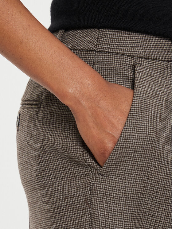 Weekend Max Mara Weekend Max Mara Kalhoty z materiálu Caldaia 2425136132 Hnědá Slim Fit