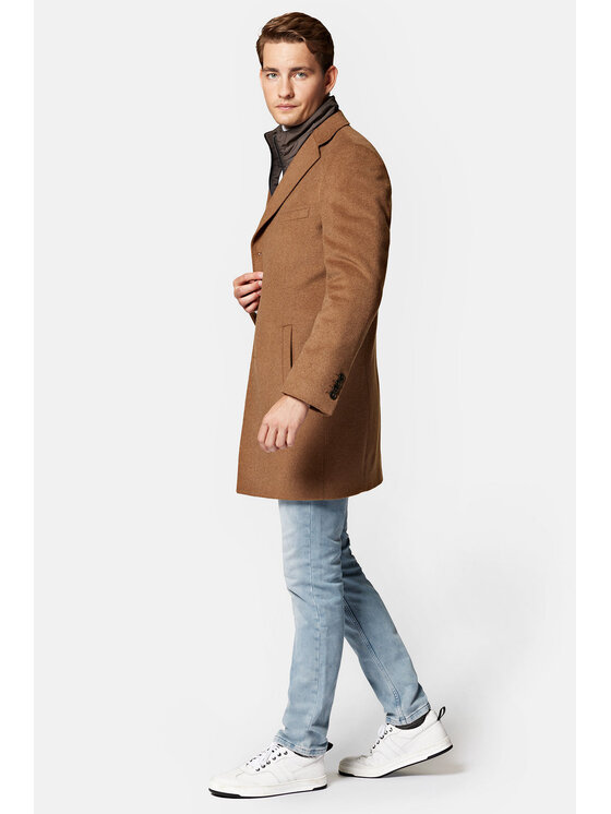 Lancerto Lancerto Płaszcz wełniany Norfolk PC073223000007 Brązowy Regular Fit