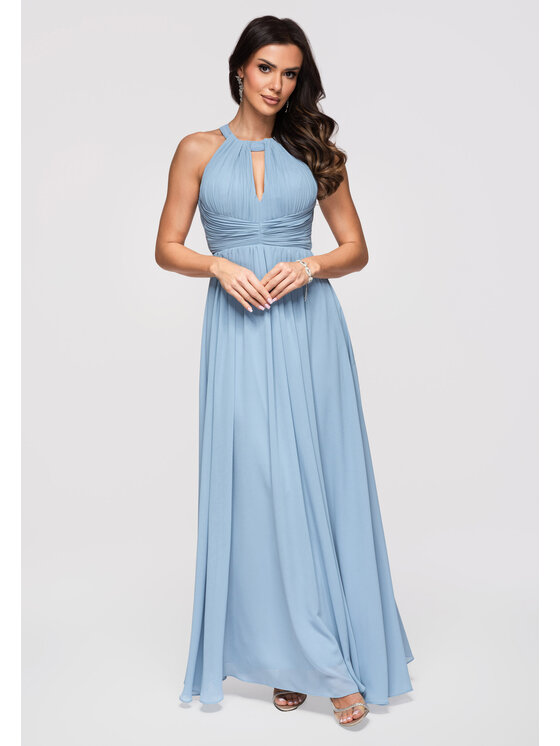 Ombre Ombre Sukienka wieczorowa LA-OM-DLR358 Niebieski Regular Fit