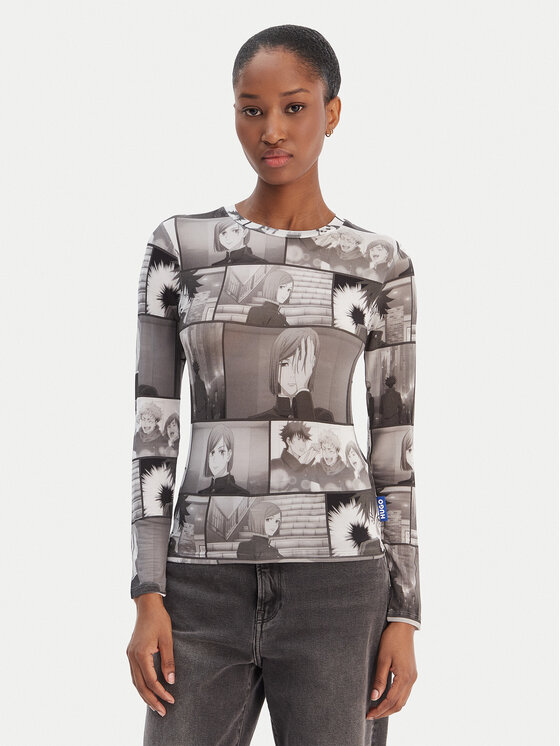 HUGO HUGO Majica Diraluna 50555473 Siva Regular Fit