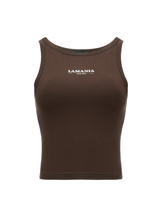 La Mania La Mania Top BASIC 2 CROP TOP Marrone Classic Fit